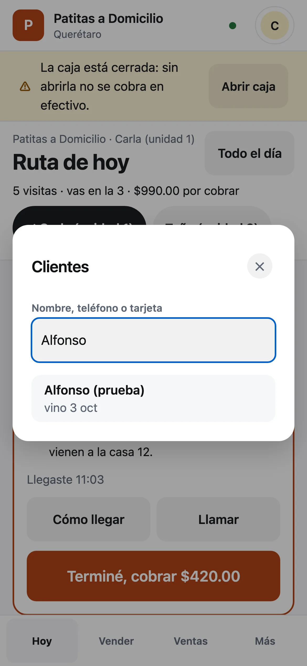 Más, Clientes: la búsqueda con Alfonso y cuándo vino